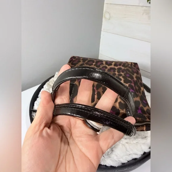 Coach F25282 Purple Ocelot Nylon Tote with Patent Leather Trim Shoulder Bag - Picture 10 of 17